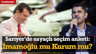 Sarıyerde sayaçlı seçim anketi Ekrem İmamoğlu mu Murat Kurum mu [upl. by Scotti]