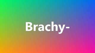 Brachy  Medical Definition and Pronunciation [upl. by Kincaid]