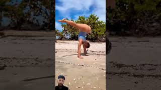 Flipping My Dog Pose 🤸  yoga downwarddog threeleggeddog challengeyoga balance ytshorts [upl. by Eberhart123]