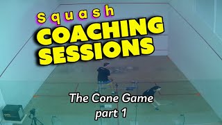 Squash Coaching Session with a Student  The Cone Game  Part 1 [upl. by Atiuqam]