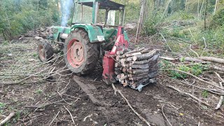 après la tempête je sors le Deutz est la brouette a chenilles forestmen bucheron forestier [upl. by Hploda359]