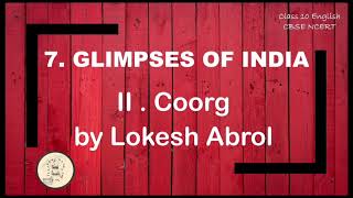 Glimpses of India  Coorg  Lokesh Abrol  class 10  CBSE  NCERT  In Tamil [upl. by Columbus]