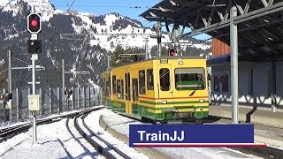 🇨🇭 Scenic Swiss Train Ride Lauterbrunnen Wengen Kleine Scheidegg  Jungfrau Region  Wengernalpbahn [upl. by Saba696]