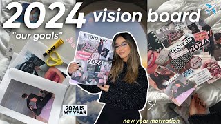 Let’s get ready for 2024📝💘اجي نوجدو اهدافنا للعام الجديد و نتموتيفاوMY VISION BOARDgoals🎀💫 [upl. by Aeel]