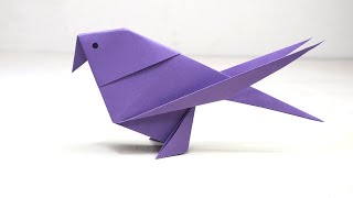 Easy Paper Bird Tutorial  Paper Bird Origami [upl. by Bouzoun]