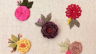 5 Basic Flower Embroidery For Beginners  Hand Embroidery Tutorial for Beginners  Gossamer [upl. by Velda664]