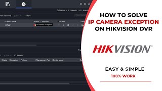 UPDATE How To Solve Hikvision IP Camera Exception Error [upl. by Llertnahs]