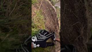 😅 No brake needed The root hats cleared😅 Just a little technical hometrail Part4 fail funny mtb [upl. by Einolem]