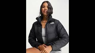 THE NORTH FACE Shiny Saikuru Cropped PufferJacket Black Women  Sustainable  Asos Exclusice [upl. by Downey]