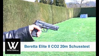 Beretta Elite II CO2 Pistole 45 mm BB 20 Meter Schusstest wwwwaffenfuzzide [upl. by Riccardo]