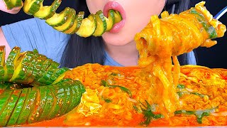 ASMR SPIRAL CUCUMBER KIMCHI SPICY NOODLES ASMR PHAN [upl. by Everest]