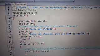 Write a program to count number of occurrences of a character in a given string in C in hindi [upl. by Doble]