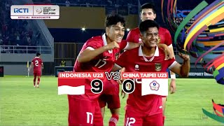 INDONESIA 9 VS 0 CHINA TAIPE  HIGHLIGHT AFC U23 ASIAN CUP QATAR 2024 QUALIFIER [upl. by Ericka]