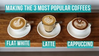 How to Make the 3 Most Popular Milk Coffees barista coffee [upl. by Yart]