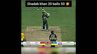 Shadab khan fastest fiftyShadab khan hitting against Afriqa [upl. by Amolap]