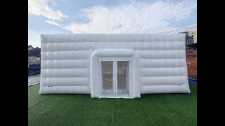 10x8m blow up portable airtight cube inflatable LED party tent with windows for outdoor party events [upl. by Alejandrina705]