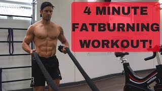 4 Minute Fat Burning Battle Rope Finisher Workout CrockFit [upl. by Llesirg]