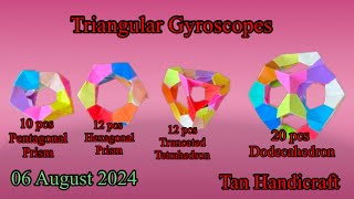 Tutorial ke 1640  Modular origami polyhedra part 3  Gyroscope system  3 Triangular gyroscopes 1 [upl. by Eitsyrc]