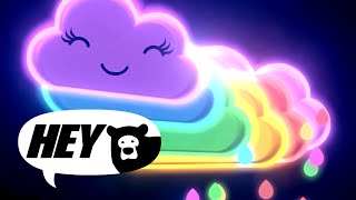 Hey Bear Sensory  Rainbow Dance Party  Fun Video with colourful animation and music [upl. by Venezia]