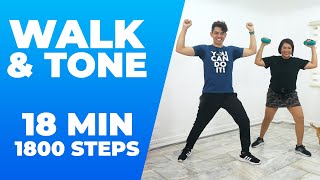 18 MIN WALK amp TONE • 1800 Steps • Walking Workout 128 • Keoni Tamayo [upl. by Ahsiekan]