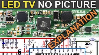 LED TV NO PICTURE  DC to DC Converter Explanation amp Short Circuit Repair  6861AAQ Voltage [upl. by Chernow]