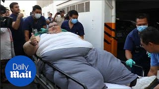 Worlds heaviest man at 595 kilos to undergo lifesaving surgery  Daily Mail [upl. by Epifano]