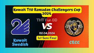 Kuwait Swedish vs Cecc  KS v CECA  Kuwait Ramadan T10 League Live Score Stream amp Updates 2024 [upl. by Idonah104]