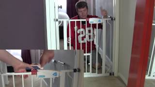 Carlson Extra Wide Dog Pet Gate Review amp Demo  Perfect gate for pets [upl. by Nelra]