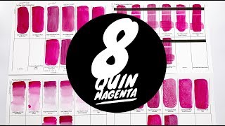 Colossal Color Showdown Ep 8 Quinacridone Magenta Part 1  Comparing 8 Brands [upl. by Usanis529]