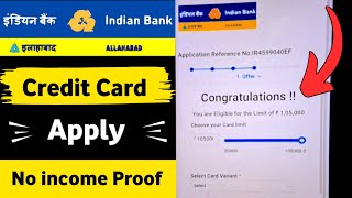 indian Bank Credit Card Apply Online  Full Process  Without income Proof Apply Credit Card [upl. by Andrade176]