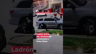 Ladrón entra por ventana de camioneta y logra robar bolso  N Shorts [upl. by Nyladnar]