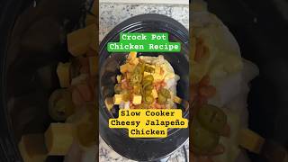 CrockPot Chicken Recipe Cheesy Jalapeño Chicken Slow Cooker Easy Dinner Meal Idea crockpot recipe [upl. by Halludba]