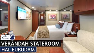 HAL Eurodam  Verandah Stateroom Walkthrough Tour amp Review 4K  Holland America Cruise Line [upl. by Georgena565]