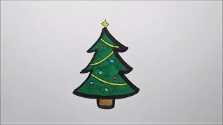 Zo teken je een kerstboom  How to draw a christmas tree [upl. by Ynetruoc928]