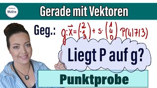 PUNKTPROBE  Gerade mit Vektoren  VEKTORRECHNUNG [upl. by Alikee]