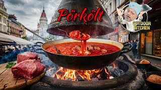 Ungarisches Pörkölt Rezept  Echtes Kesselgulasch über offenem Feuer gekocht [upl. by Attenaj51]