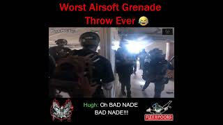 WORST Airsoft Grenade Throw 🤦‍♂️ [upl. by Enneirb]