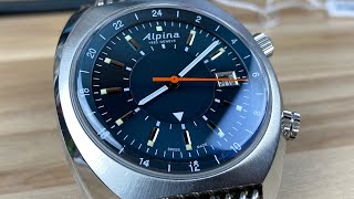 Alpina Startimer Pilot Heritage GMT Navy [upl. by Odnam628]