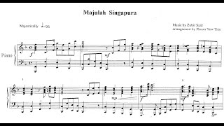 Score Majulah Singapura  official piano arrangement arr Phoon Yew Tien [upl. by Anidan]