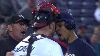 Benches clear after Carlos Gomezs homer [upl. by Siberson]