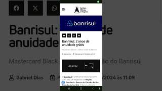 Banrisul 2 anos de anuidade grátis😃 [upl. by Vernice]