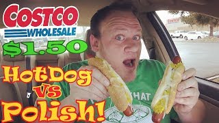 COSTCO Food Court ☆POLISH DOG vs HOT DOG☆ Food Review [upl. by Kenleigh]