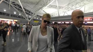 Charlize Theron Arriving NYC Ignoring Fans amp And Showing Mean Faces [upl. by Cynthla]