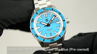 Zelos Swordfish 40mm Steel Sky Blue Preowned [upl. by Audres]