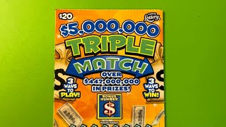 5000000 TRIPLE MATCH SCRATCH OFF WIN FROM THE FLORIDA LOTTERY [upl. by Enar]