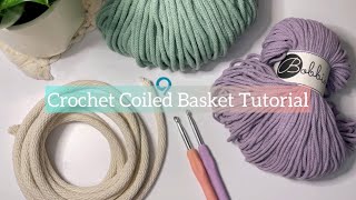 Crochet coiled basket tutorial easy basket making [upl. by Alithea]