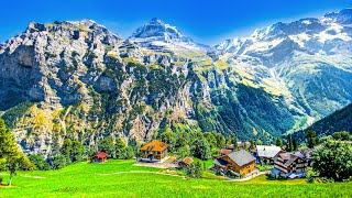 Gimmelwald is a heavenly Swiss village in the Lauterbrunnen Valley 🇨🇭 Switzerland 4K [upl. by Aisatal]