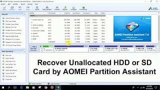 How to recover unallocated HDD or SD Card partition  IDEAS [upl. by Noivert]