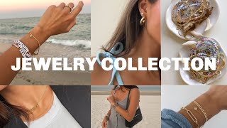 MY JEWELRY COLLECTION  dainty gold earrings necklaces rings [upl. by Aihsiym]