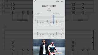 クエストルームズ【QUEST ROOMS】ギター リフ TAB Guitar Tabs X [upl. by Wheeler]